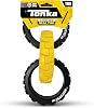 Tonka Rubber 3 Ring Trailer Dog Toy, Lightweight, Durable and Waterproof, 25cm, For MediumLarge Breeds, Single Unit, YellowBlack