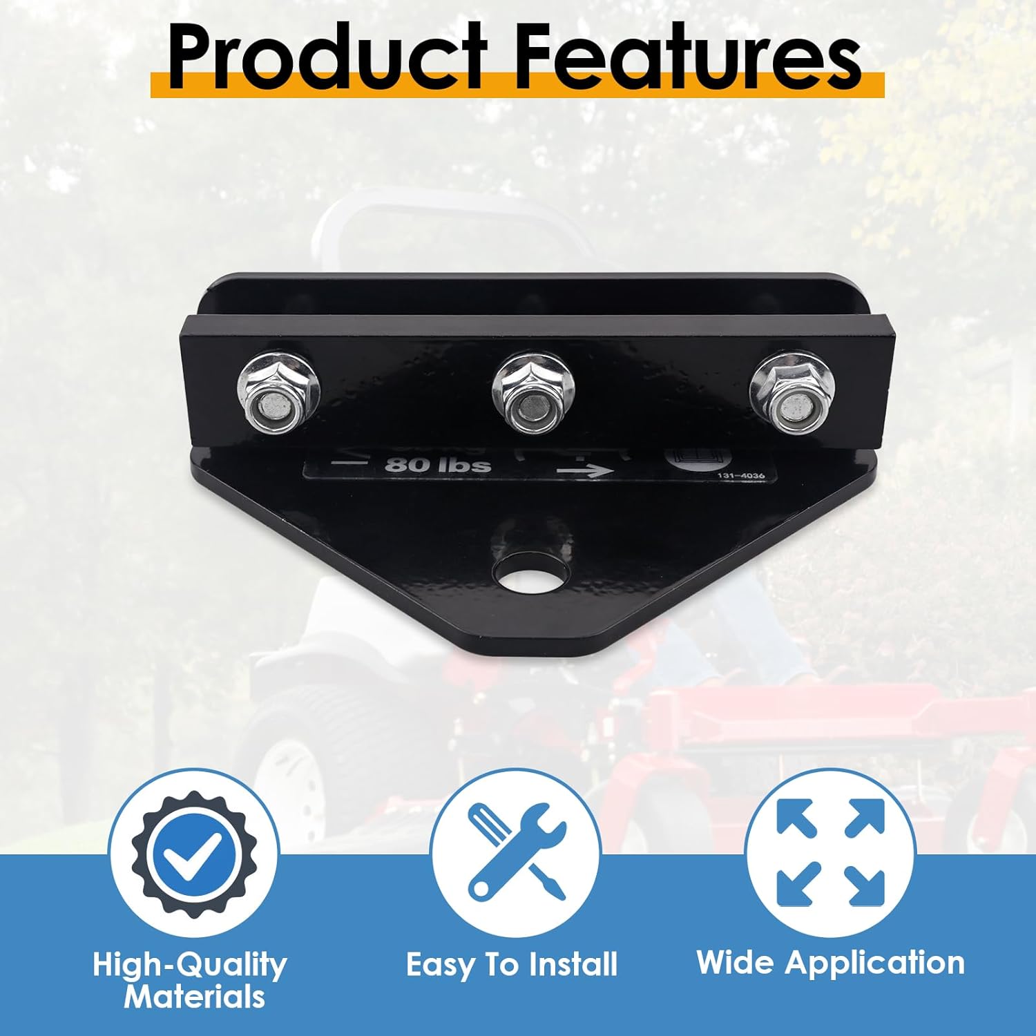 Hitch Kit, Compatible with Exmark Toro Zero Turn Hitches Fit, Lawn Mower Hitch Accessories, Replace OE# 109-9487, Black