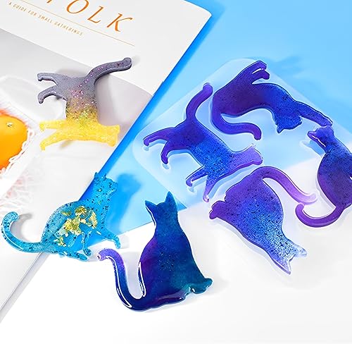 Miniatura 3 de Molde de resina para gato, lindo molde de silicona para animales, molde de epoxi para colgante, molde de fundición para bricolaje, joyería, collar,