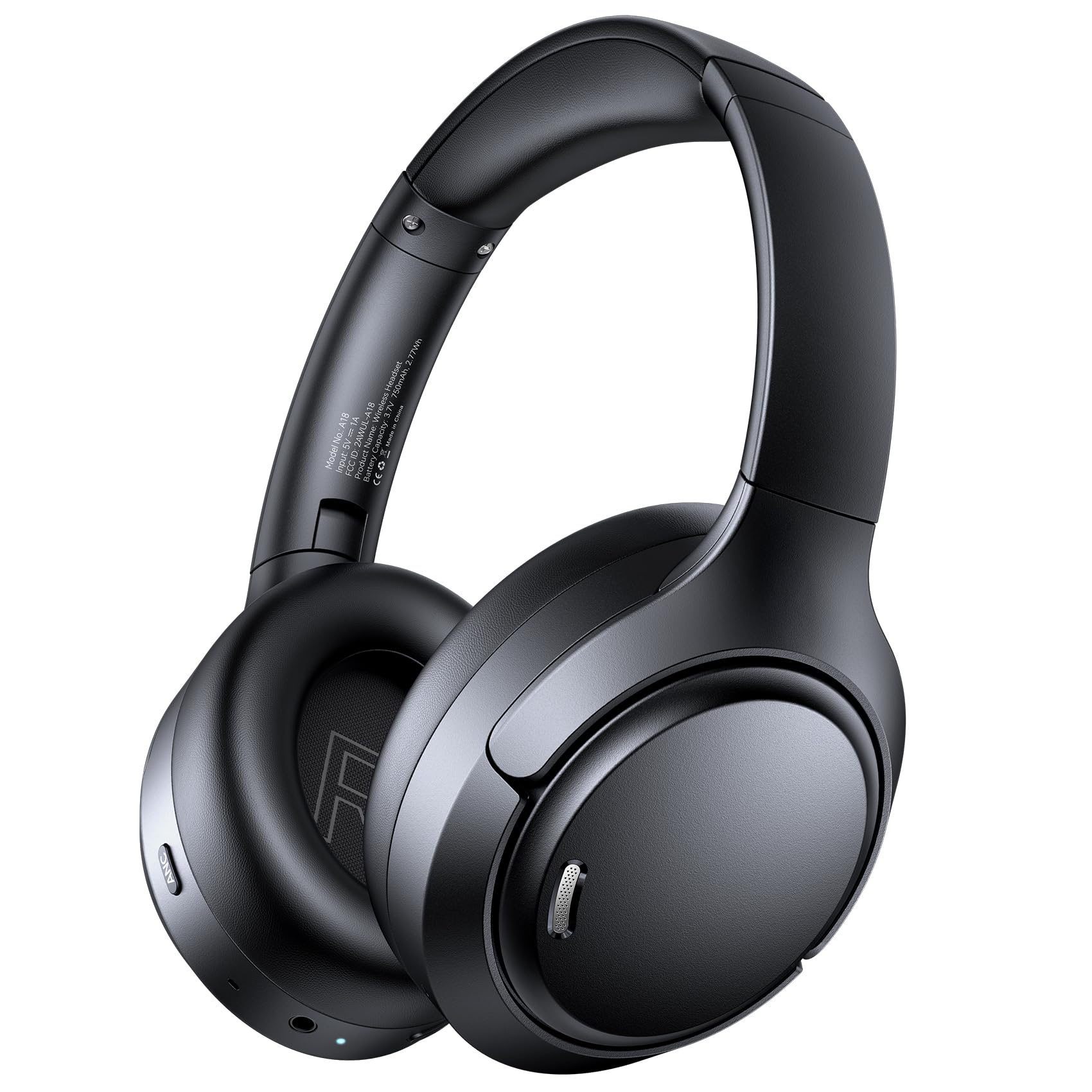 Hybrid Active Noise Cancelling Headphones 120H Long Playtime, 6 ENC Mic, Wireless Over-Ear Bluetooth 6.0 Headphones, Hi-Res Audio, Memory Foam Earcup, Transparency Mode ANC Headphone for Travel Office