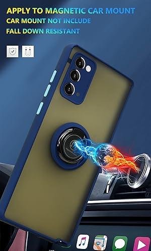 Miniatura 2 de está especialmente diseñado para Samsung Galaxy Note 20 antiarañazos, antihuellas, soporte de anillo giratorio de 360 integrado sólido y duradero,