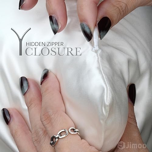 Vista 5 de Funda de almohada 100% seda de morera para cabello y piel, 22 Momme funda de almohada de seda natural pura de ambos lados con cremallera, funda