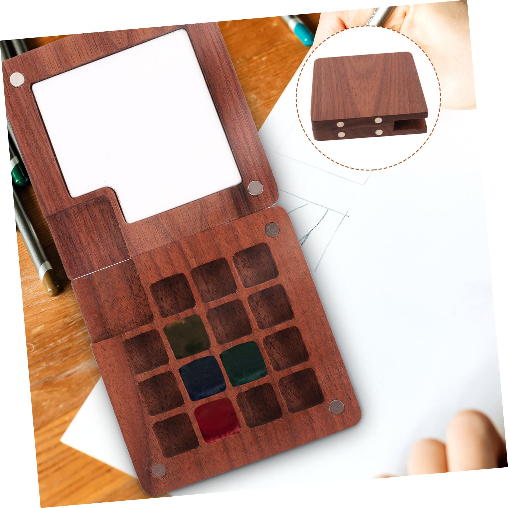 NUOBESTY 4pièces Boîte à Pigments pour Aquarelle Palette De avec Compartiments pour Artistes Et Étudiants Peinture