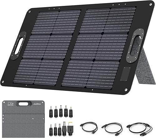 Miniatura 8 de 60W Panel solar portátil de alta eficiencia plegable Kickstand impermeable IP67 para estación de energía portátil Camping viaje al aire libre