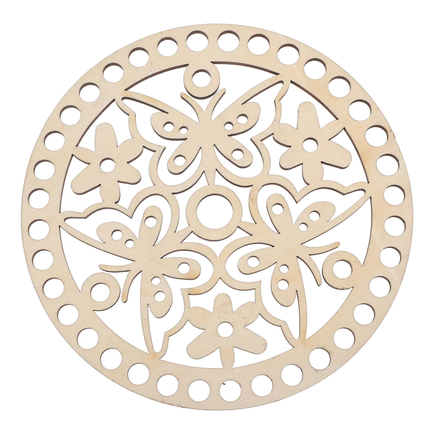 Angoily Natural Wooden Basket Bottom 2 Pcs Crochet Basket Bases for DIY Purse Bottoms