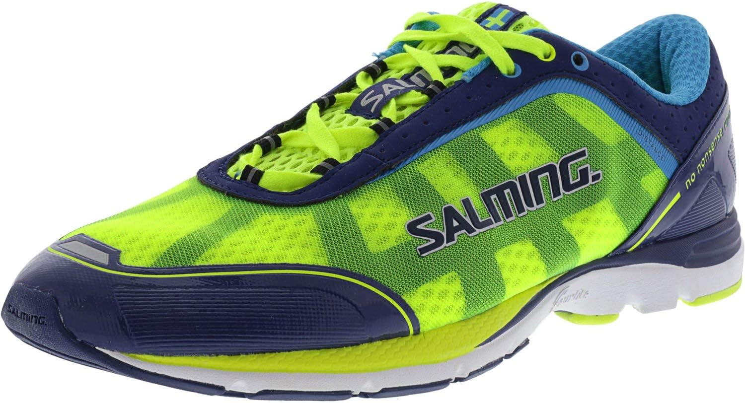 Salming Men's Distance 3 Navy/Safety Yellow Ankle-High Mesh Running Shoe - 12.5M