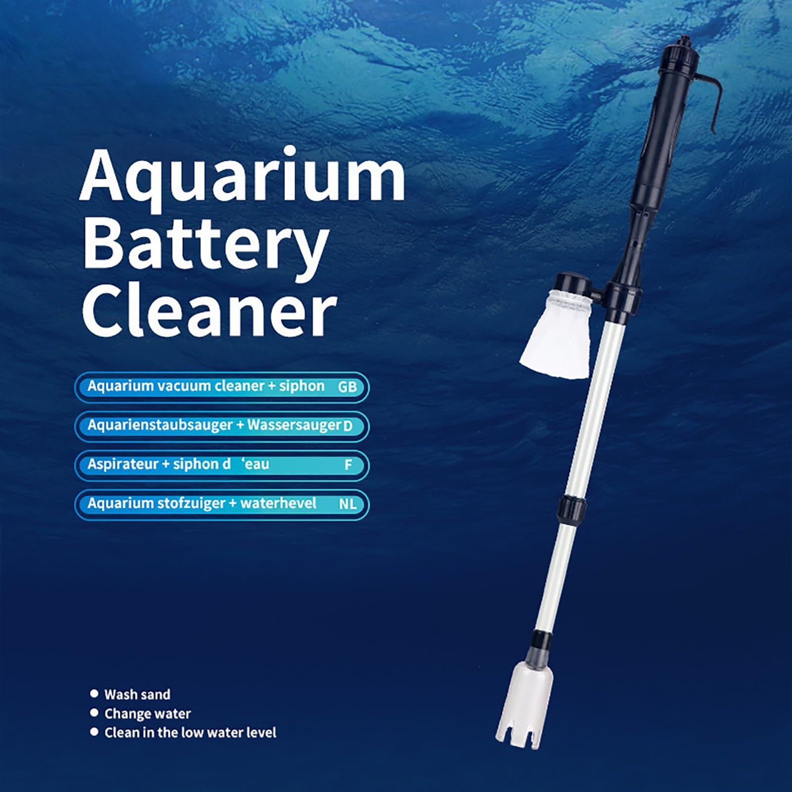 Cambiador De Agua De Arena Al Vacío, Herramientas De Limpieza Automática para Pecera, Kit Limpiador De Arena para Pecera, Apto para Cambio De Agua y Circulación De Agua