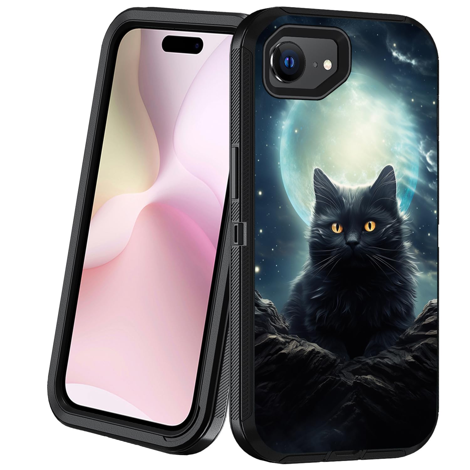 BXIKEOPIU Designed for iPhone 16e Case, Heavy Duty 3-Layer Shockproof Dust/Drop Proof Full-Body Rugged Phone Protective Cover for iPhone 16e 6.1" 2025