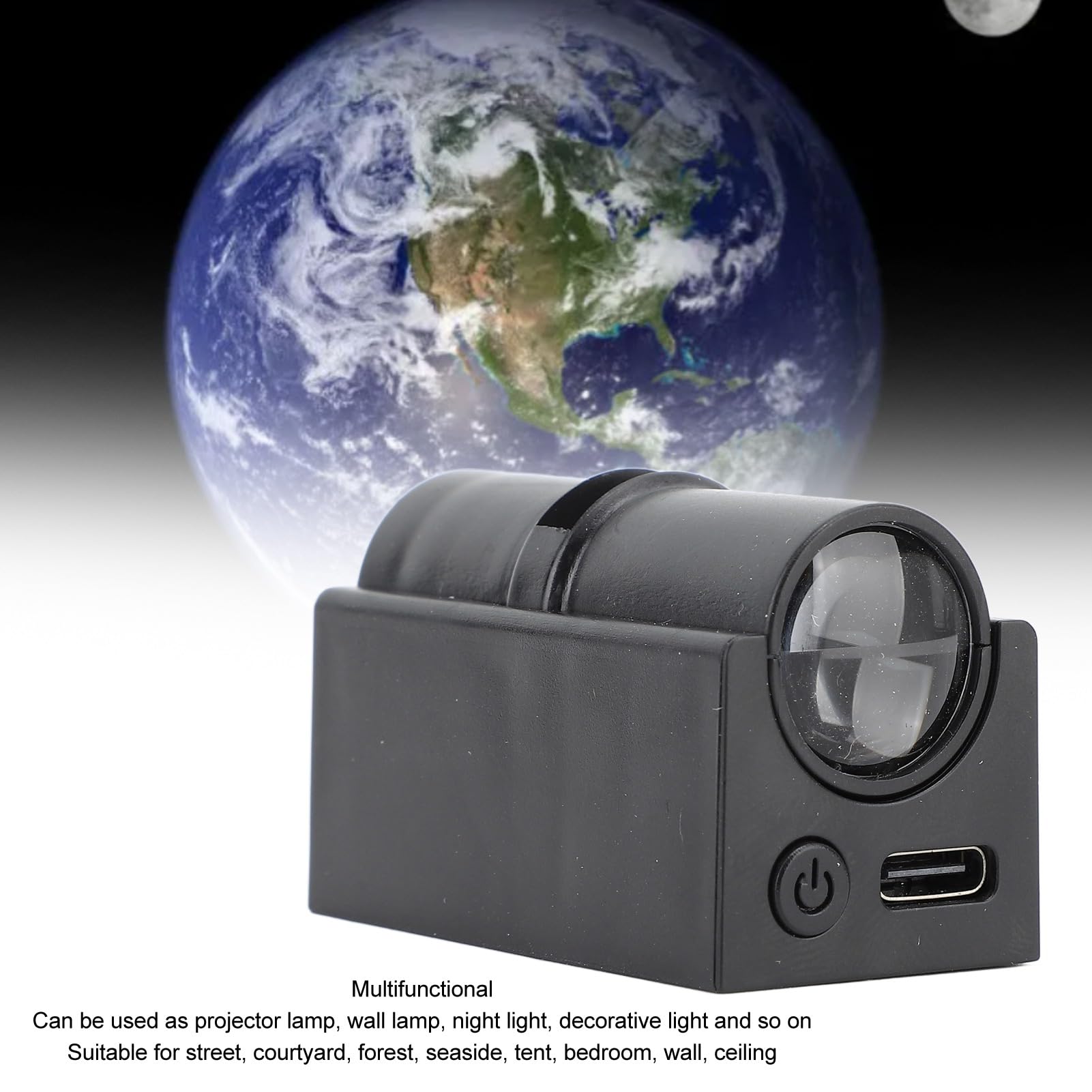 Bewinner Moon Earth Projector Night Light, USB Powered Lighting LED Earth Moon Projector - Image 4