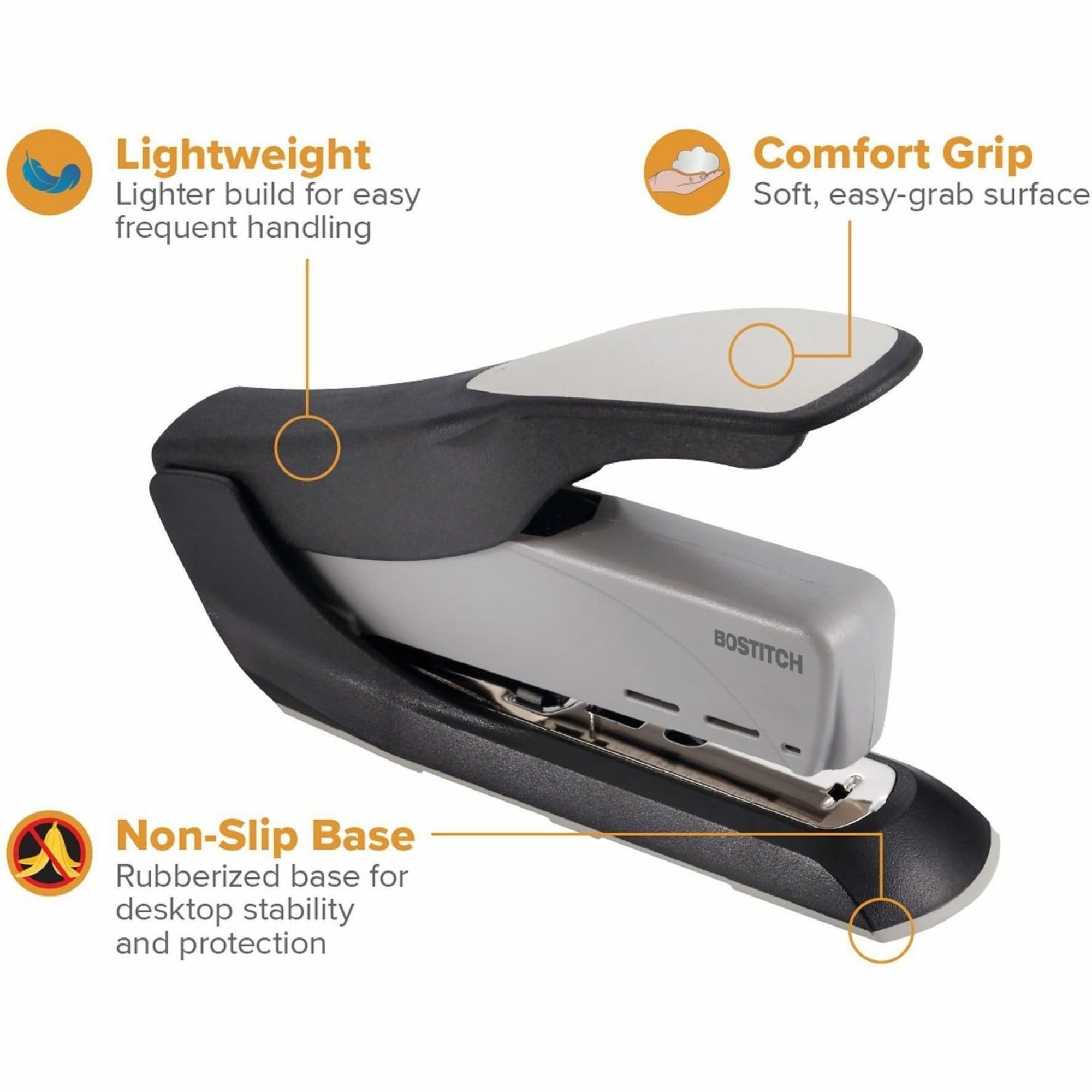 Heavy-Duty Stapler, 60-Sheet Capacity, Black/Silver