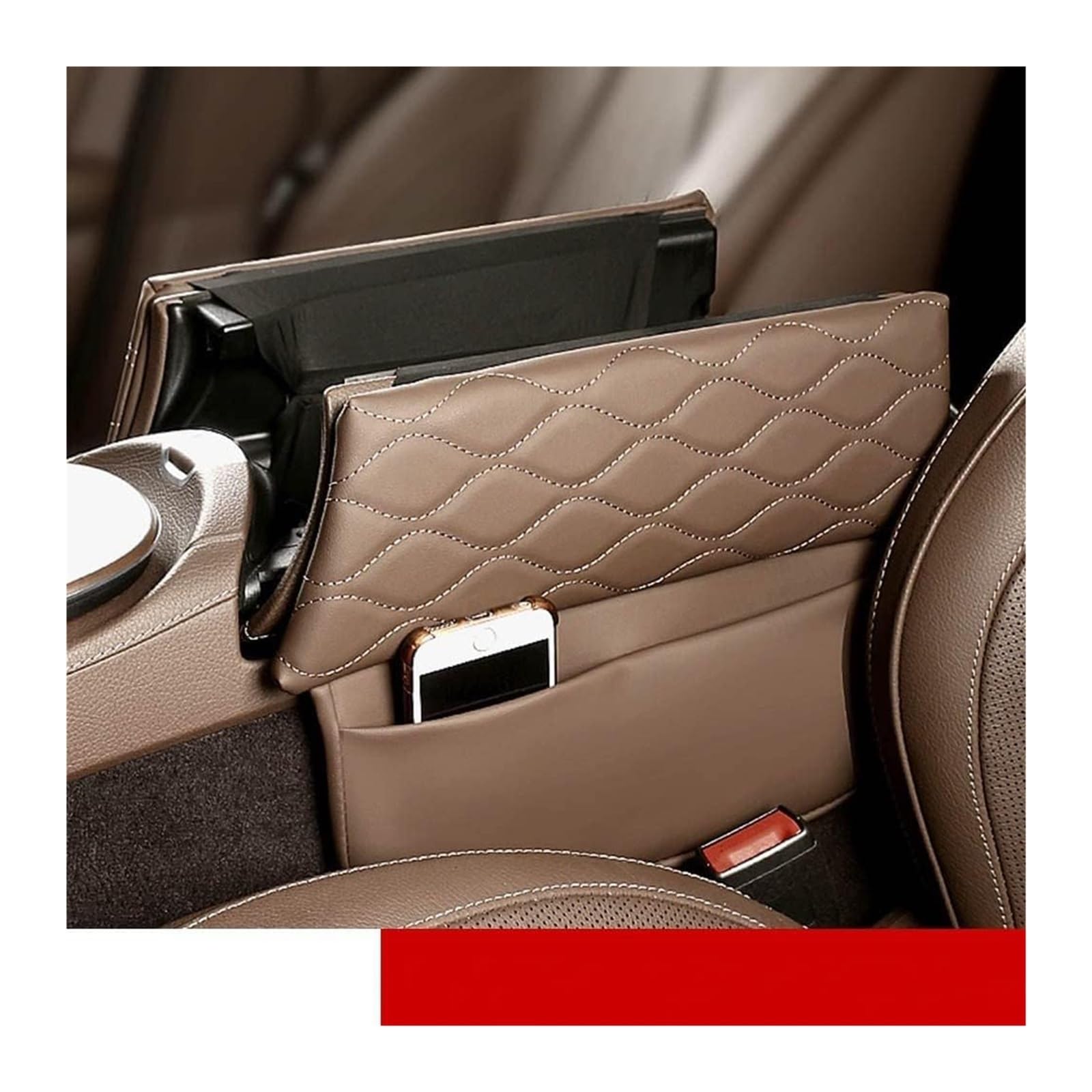 Für Benz W213 E-Klasse 2017-2022 CLS 2018-2022 Kratzfestes Leder-Armlehnenkissen-Konsolen-Armlehnenbox-Abdeckungspolster Armlehne Abdeckung(Svart)