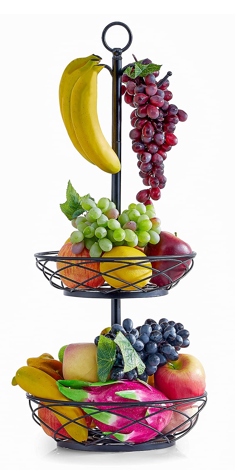 Fruit Basket for Kitchen, Cinkeda 2 Tier Fruit Basket Bowl with Banana