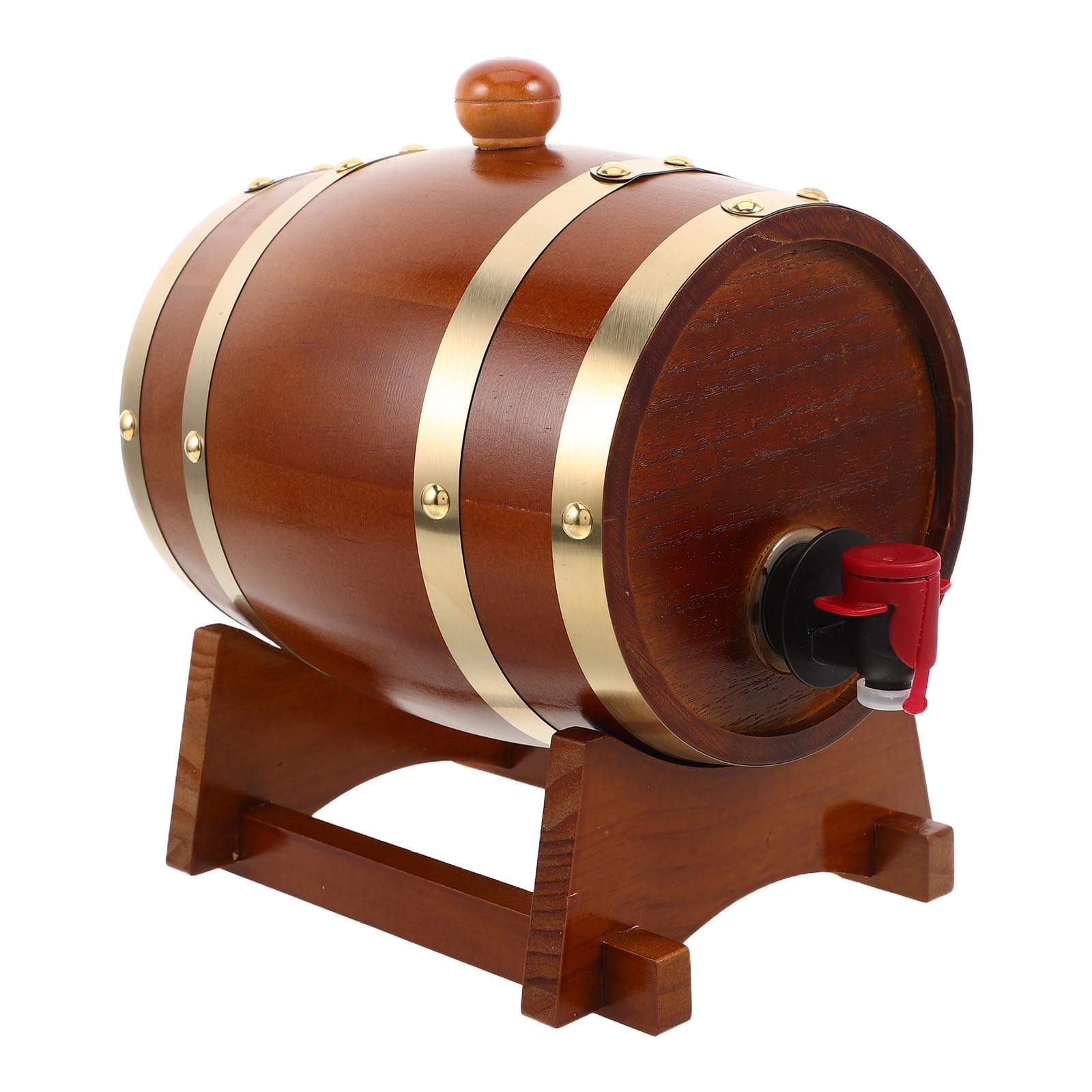 Zerodeko Barril de Madera de Roble 5,7 con Soporte y Grifo Vintage