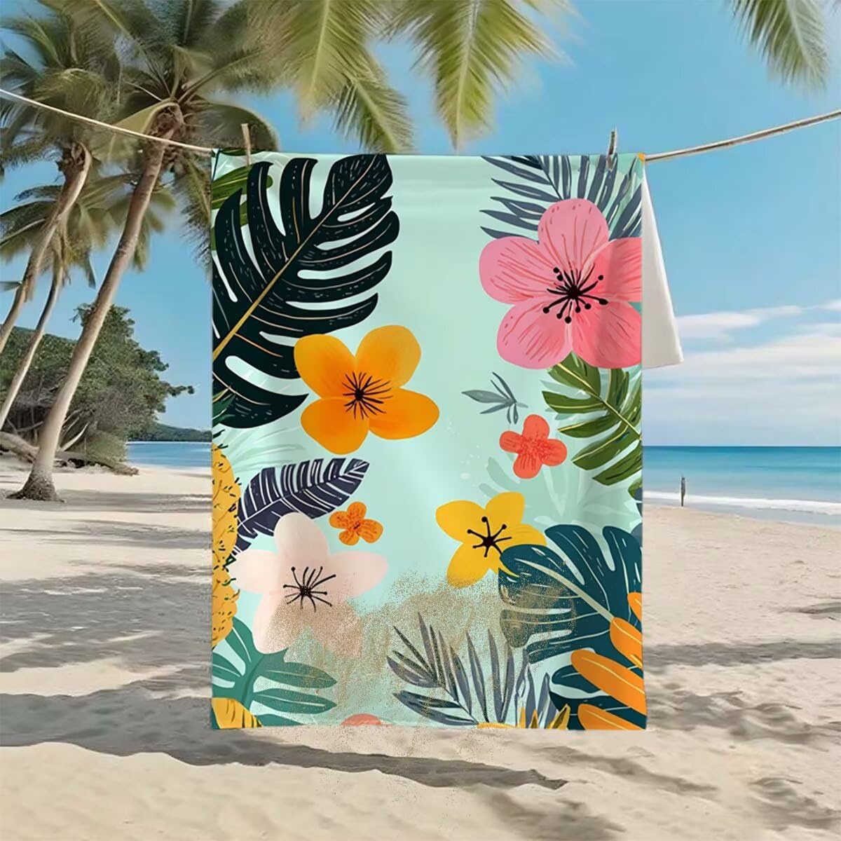 Telo Mare XXL 220x100cm/35x70cm, 2 Set Telo Mare Microfibra Blu Asciugamano Palestra Uomo, Antisabbia, Leggero, Asciugatura Rapida, Teli da Spiaggia Grandi Accessori per Camping Natation Palestra I-49