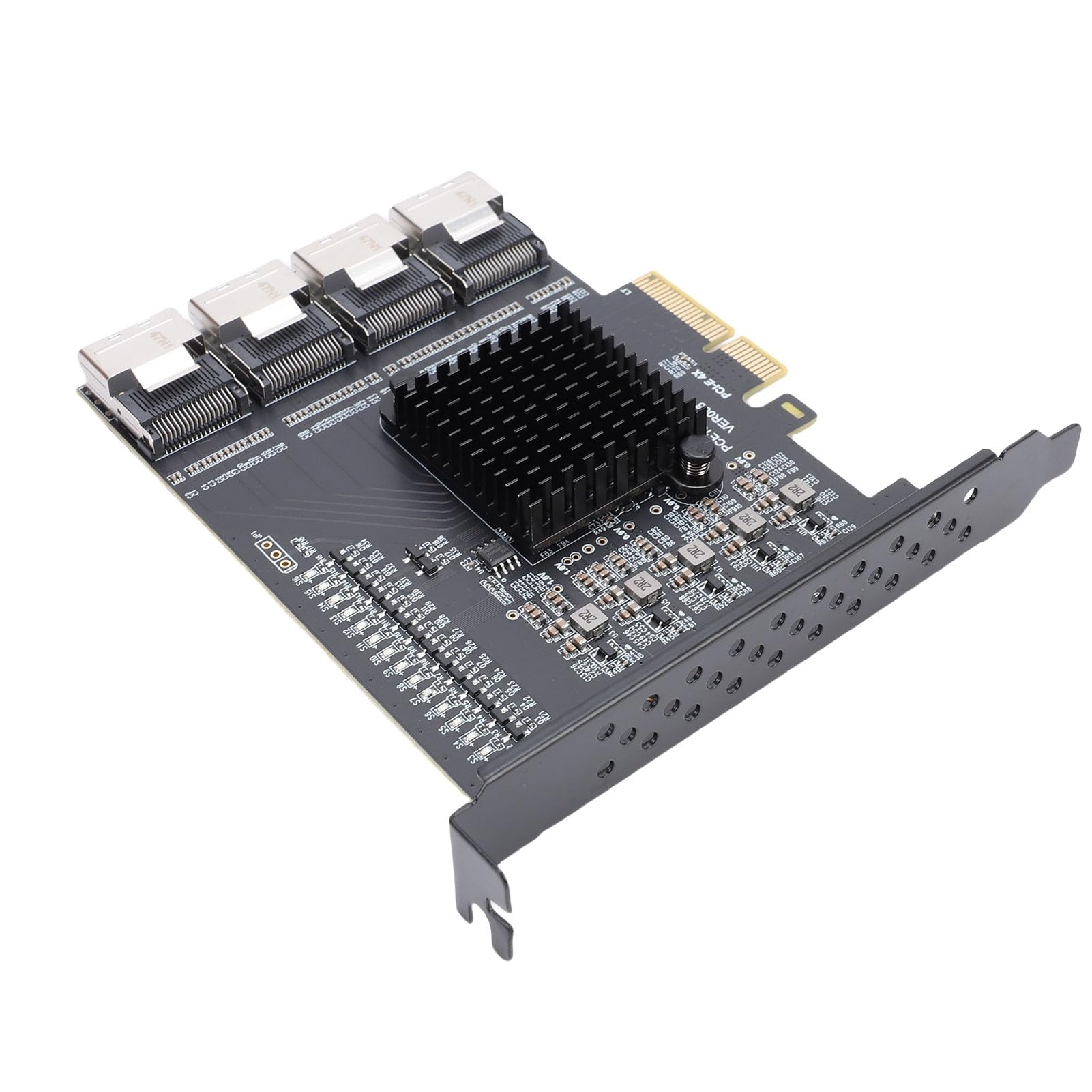 PCIe-zu-4-Port-SFF-8087-Adapter, Hot-Swap-Unterstützung, PCIe 3.0 X4-Erweiterungskarte für Server-Systeme