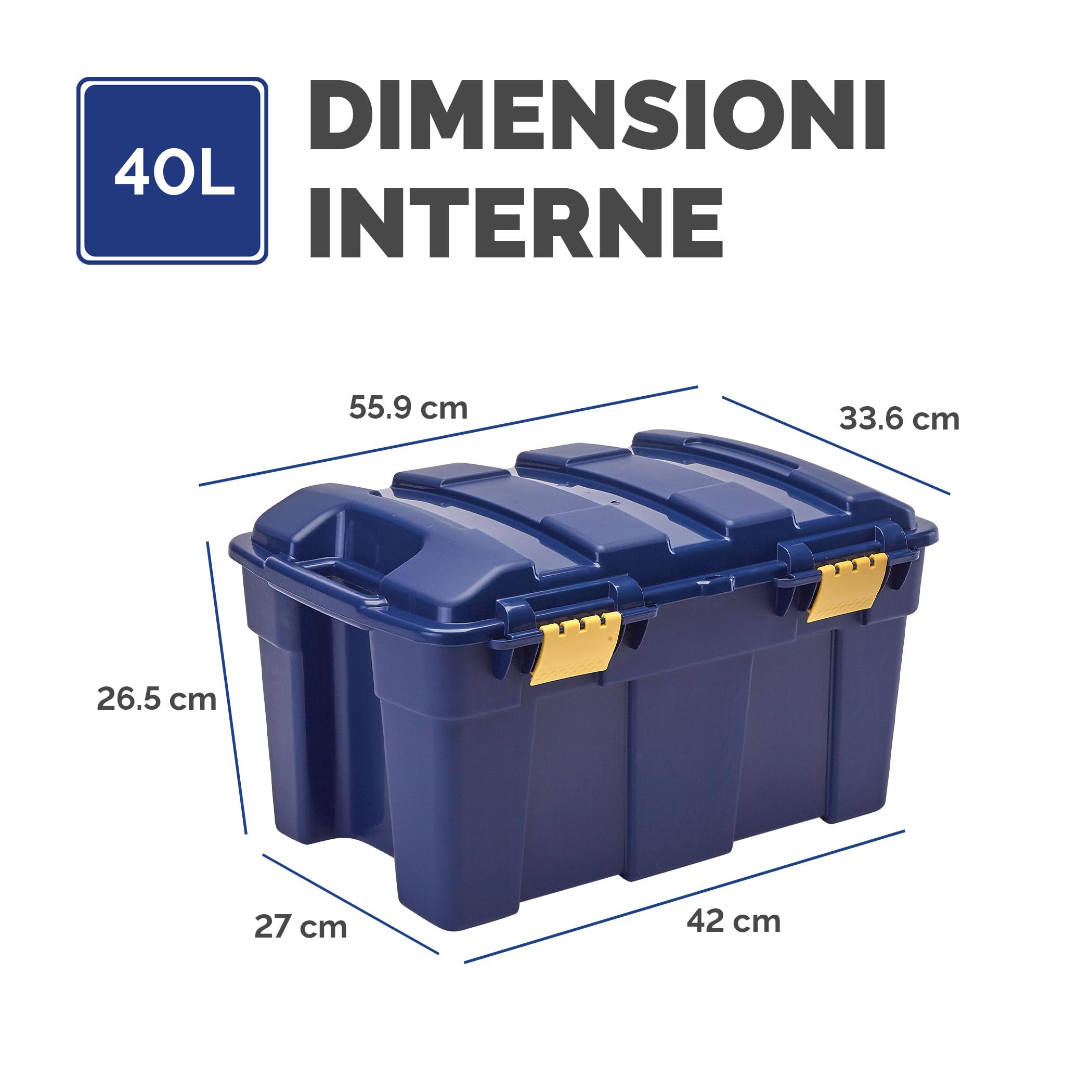 Bankers Box 40L scatola porta oggetti in confezione da 3, BPA-Free, in plastica 100% riciclata, impilabile, 33x39x59cm, ideali per organizzare la casa e l'ufficio, coperchio a cerniera