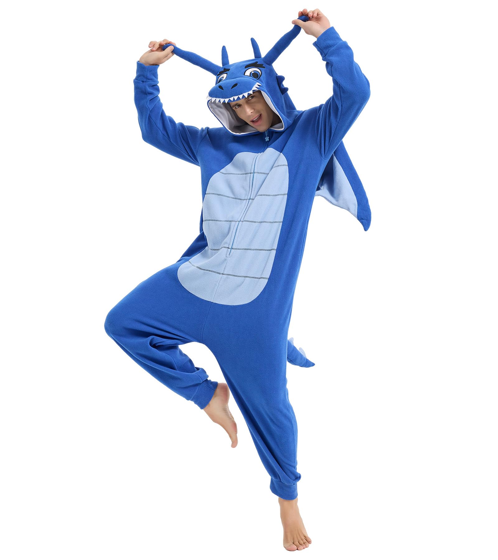 Pijama de dragón para adultos, disfraz de Halloween, ropa de dormir de una pieza