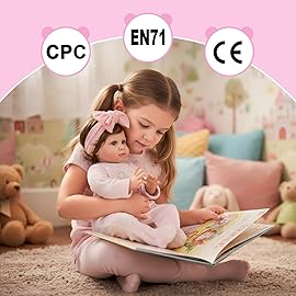 Aori Reborn Baby Dolls 22 Inch Realistic Girl - Lifelike Weighted Newborn Toddler with Feeding Bottle & Magnetic Pacifier, Handapplied Wig Hair, Soft Body, Gift for Kids 3+,Collectors