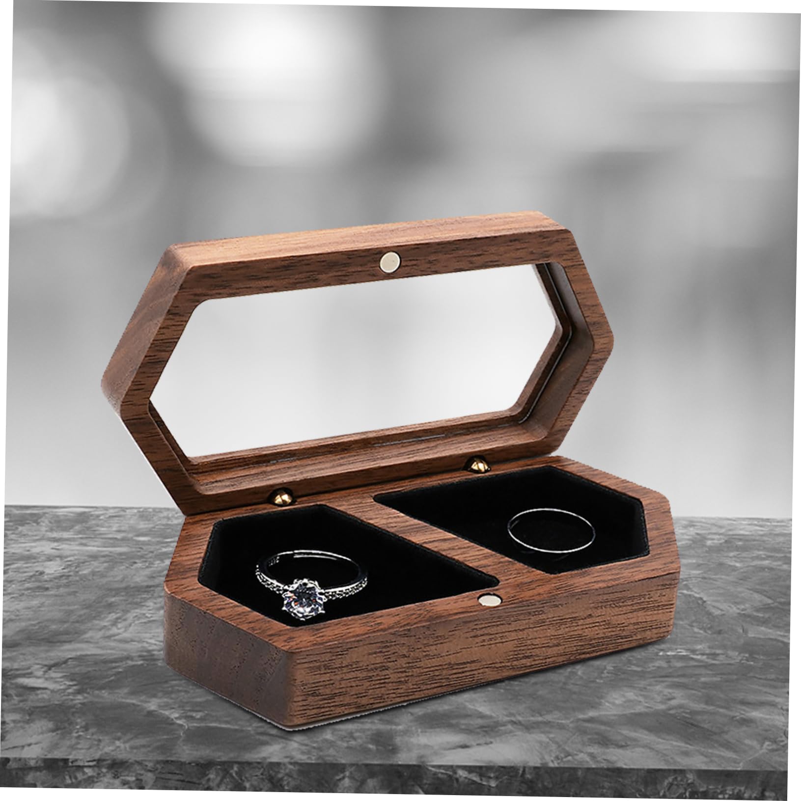 BESPORTBLE 3pezzi Scatola Portanelli Legno Per e Design e Per Matrimoni e Cerimonie Contenitore Decorativo Per e Nuziali