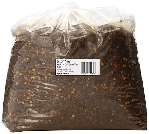 Los Chileros Hatch Red Chile Flake (Chile Caribe), bolsa a granel, 4lb (paquete de 1)