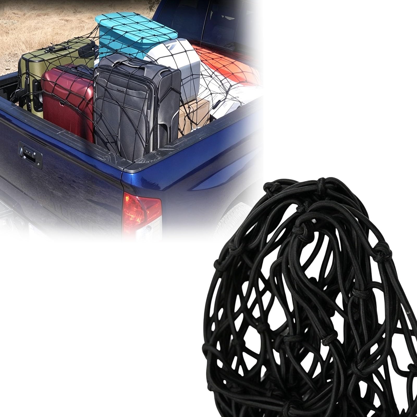 Organizador de Carga para camionetas: Red organizadora Sencilla para la Caja de la camioneta, Fabricada con Malla Fina de Alta Elasticidad.(1.2 * 1.5m)