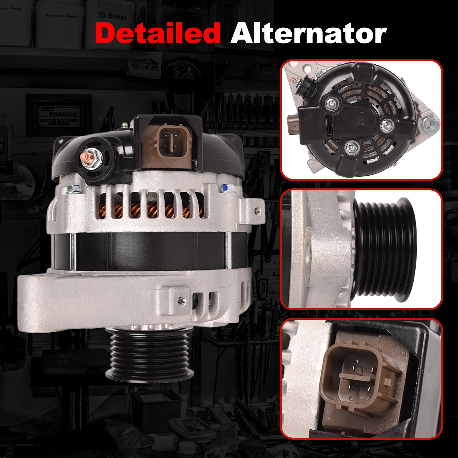 130 Amp Alternator For Toyota Tacoma & 4Runner V6 4.0L - Perfect Fit For 2005-2015 Tacoma, 2003-2009 4Runner (Replaces 27060-0P010, 27060-0P020, More)