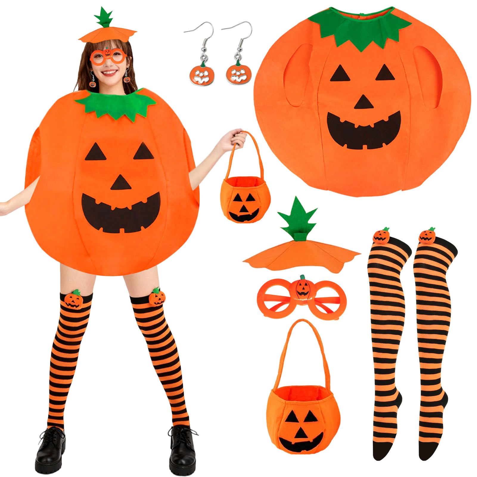 Meriviva Halloween Pumpkin Costume Adults