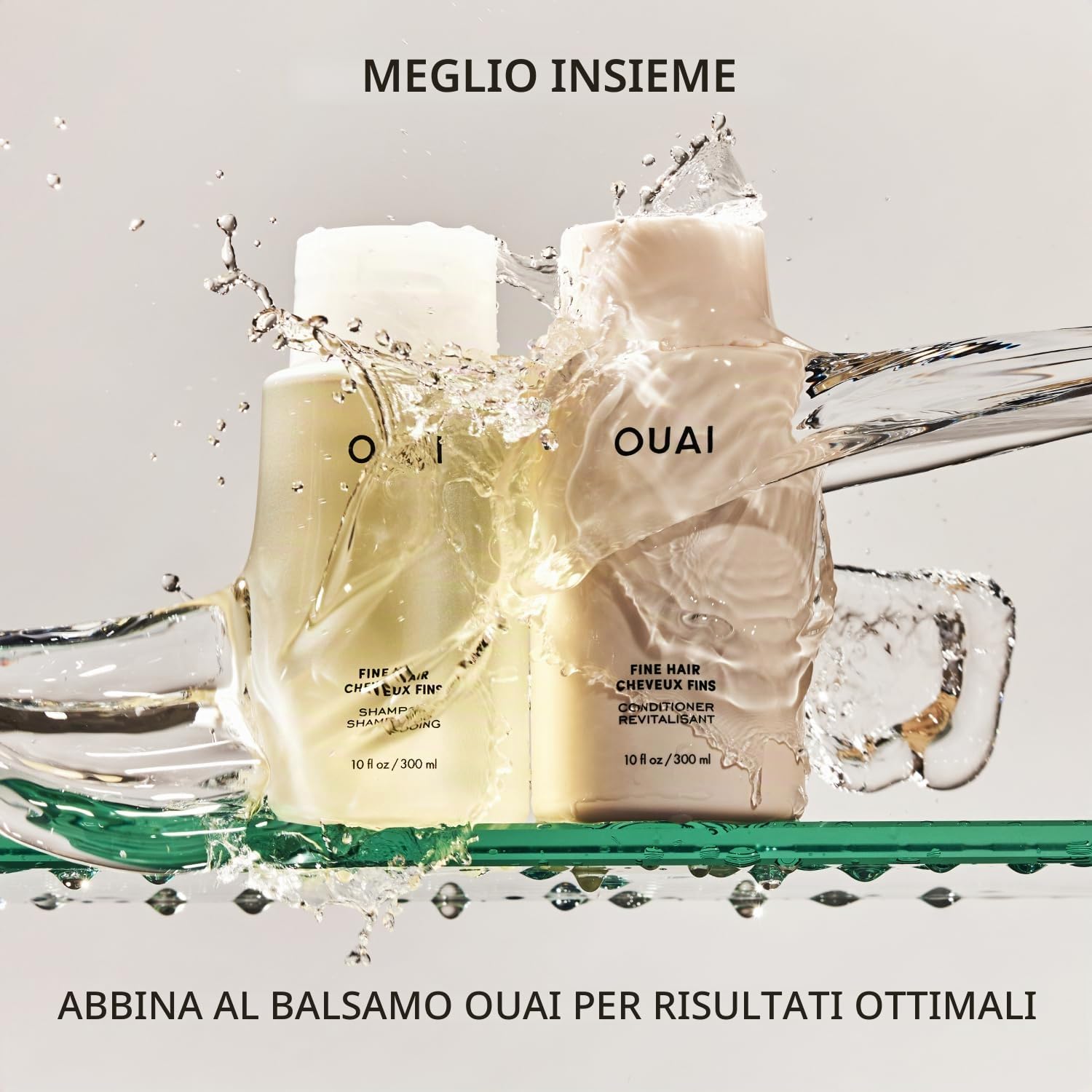 OUAI Ricarica per shampoo fine – Shampoo Volumizzante con cheratina rinforzante, biotina e olio di semi di chia per capelli fini – dona un volume leggero – cura dei capelli senza parafeni | Volumizzante e rinforzante con biotina, cheratina e olio di semi