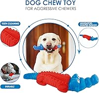 Vista 4 de petizer Juguetes para perros para masticadores agresivos, juguete masticable de dentición para perros, juguete masticable de nailon de goma