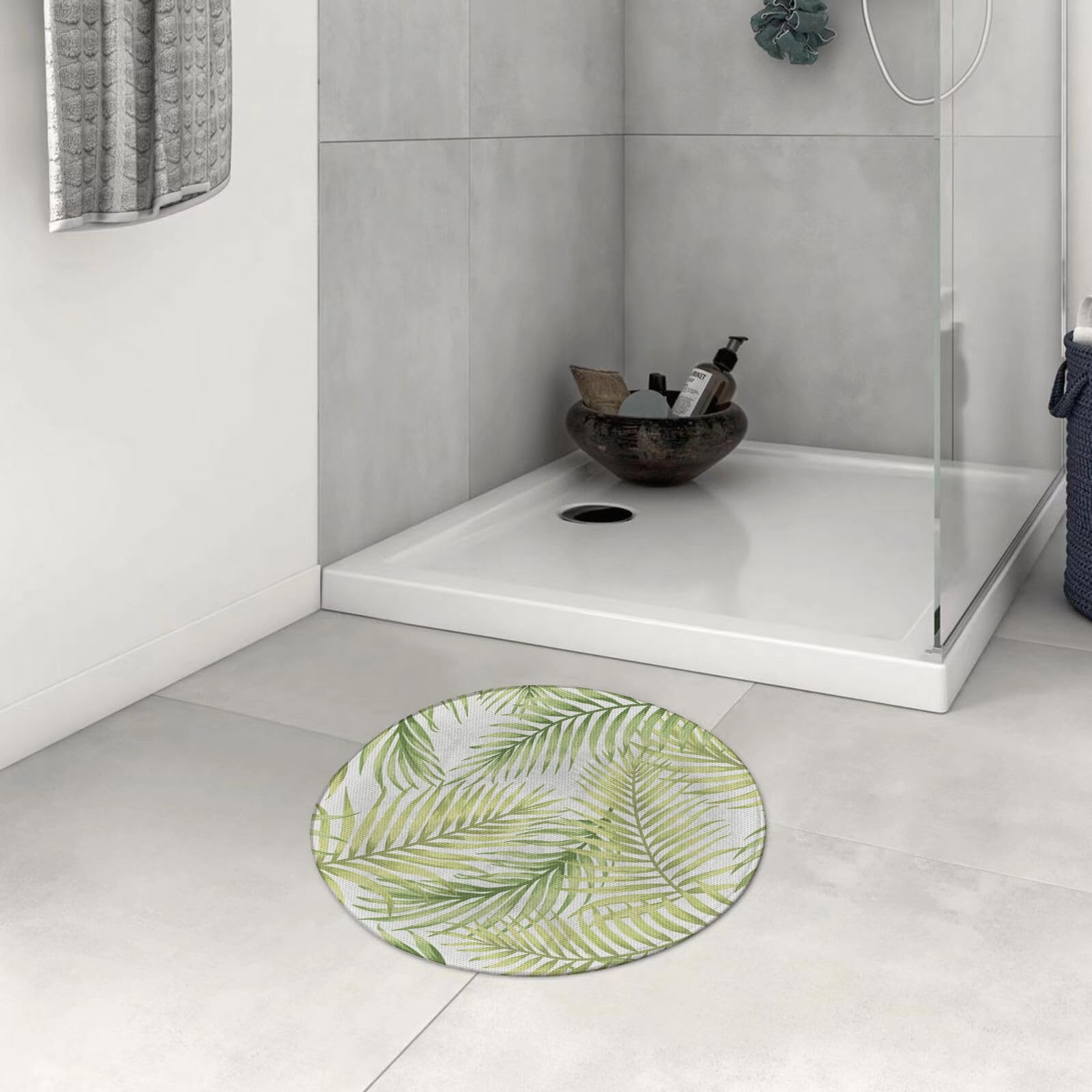 Tappetino Da Bagno Verde Foglia 80x60 Cm – Antiscivolo In Microfibra, Assorbente E Morbido, Lavabile In Lavatrice, Per Doccia E Camera - 3
