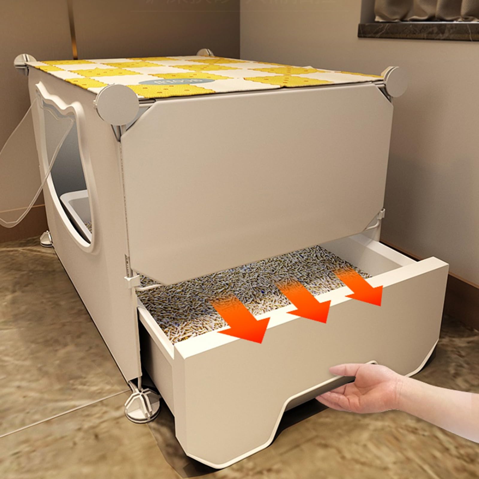 Gabbia per gatti per interni, resistente box per gatti, furetti, cincillà e piccoli animali, facile accesso per 1-2 animali domestici
