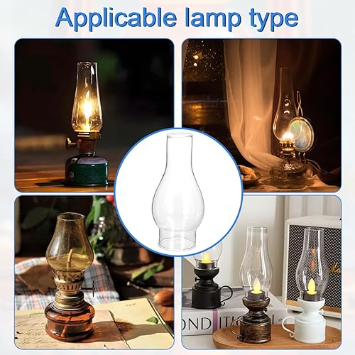 Miniatura 4 de Baluue Pantalla de lámpara de queroseno de 3 pulgadas, lámpara de aceite vintage, globo de vidrio de repuesto para lámparas de aceite antiguas e