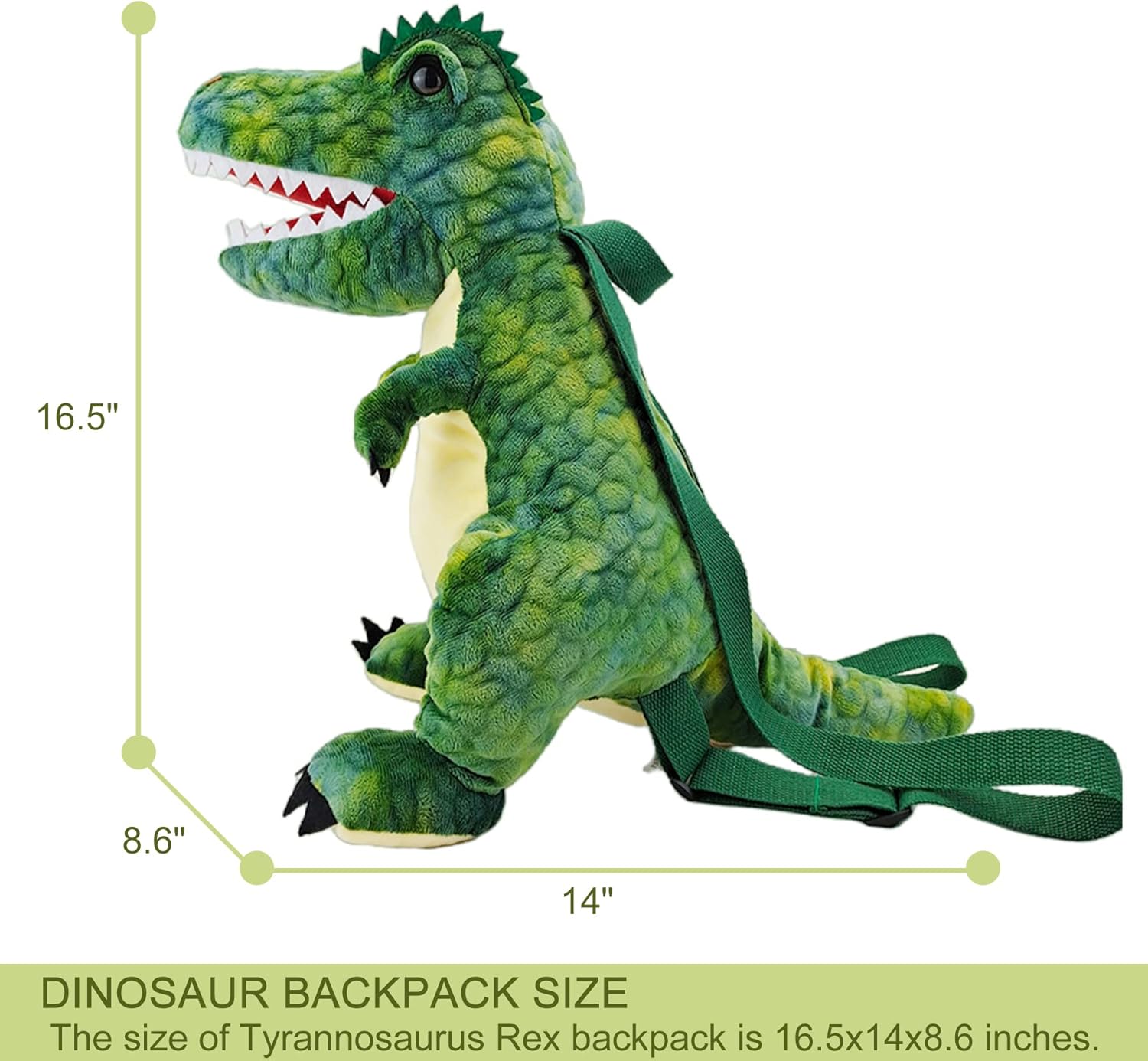 P lush T Rex Dinosaurs Backpack, 16" D inosaur s Stuffed Animal Bag toddler D inosaur Backpack for Kids 3-5, Dinosaurs Gift Bag Plush Dinosaur Toys for kids Giant Dinosaur Plus h backpack