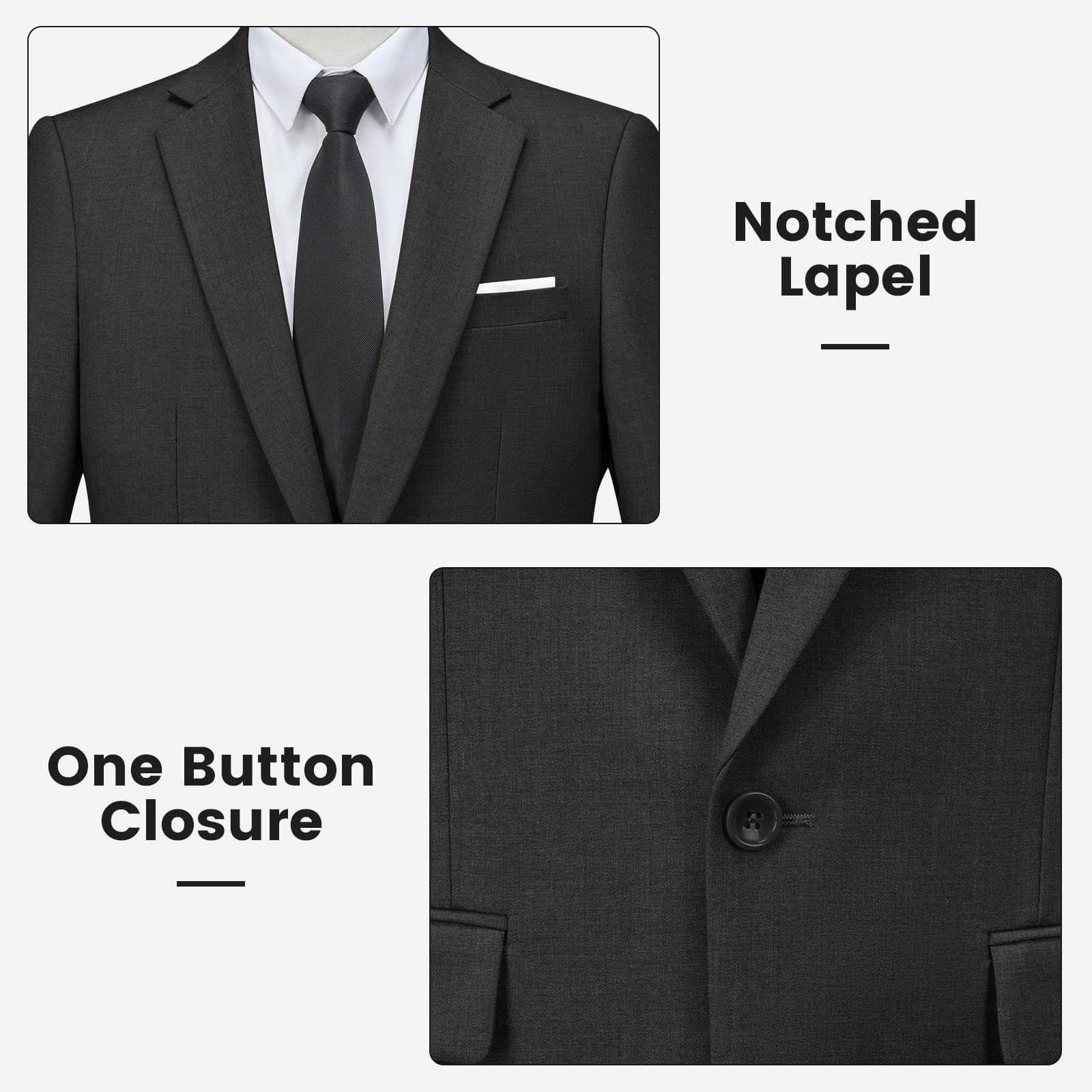 Blazer Homme Slim Fit Veste de Costume Formel Veston à Un Bouton Classqiue Couleur Unie Mariage d'affaires
