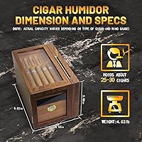 Vista 2 de Bamboo&whale Juego de estuches de puros desmontables: flexible, de mano, placa de accesorios para puros, control de humedad de precisión, con 6