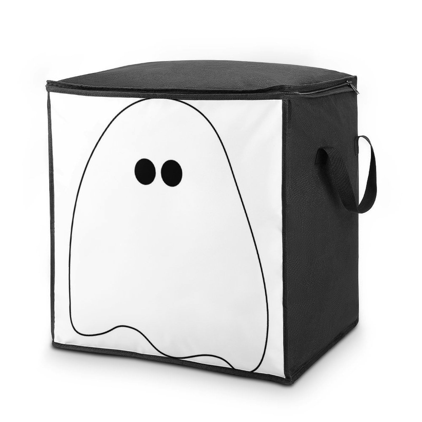 Lyfthologen 70L Storage Bags, Ghost Storage Box with Lid Zipper And Handles, Clothes Bags for Quilt, Blankets, Bedding