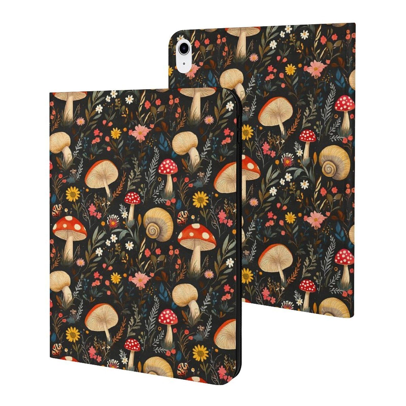 Housse iPad Pro 11 2025 et iPad 10 avec motif champignons et support intelligent - 8