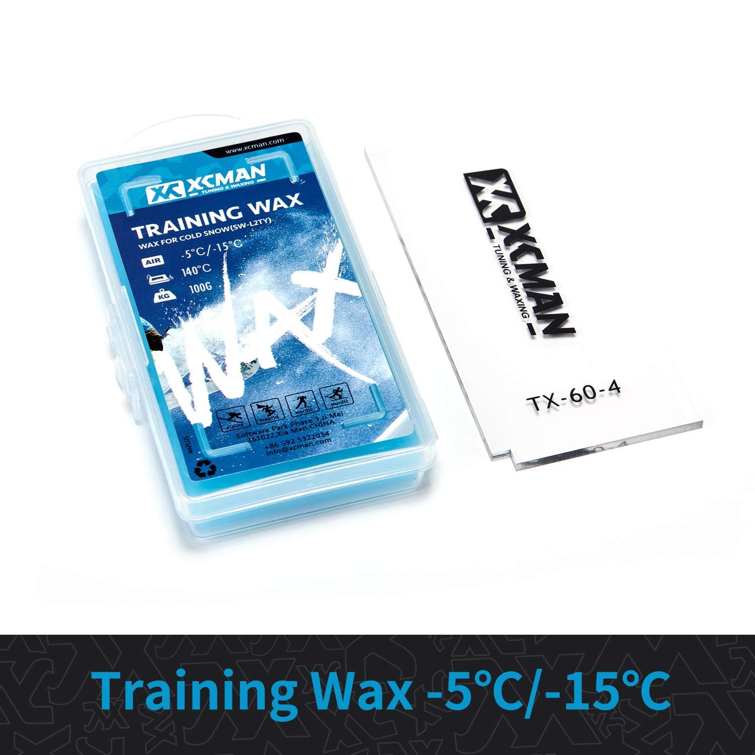 Kit complet d'entretien et de fartage XCMAN pour ski et snowboard - Brosses avec poils en nylon, en laiton, en crin - Grattoir métallique - Grattoir pour la cire - Lime plate PTEX