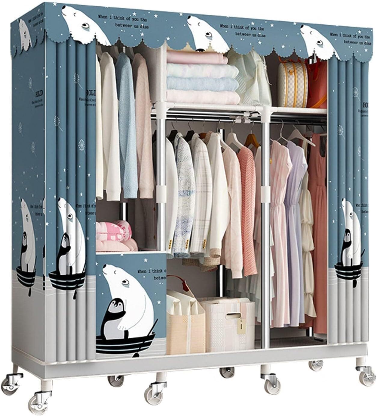 Armario de tela para dormitorio organizador de ropa portátil para optimizar espacios reducidos