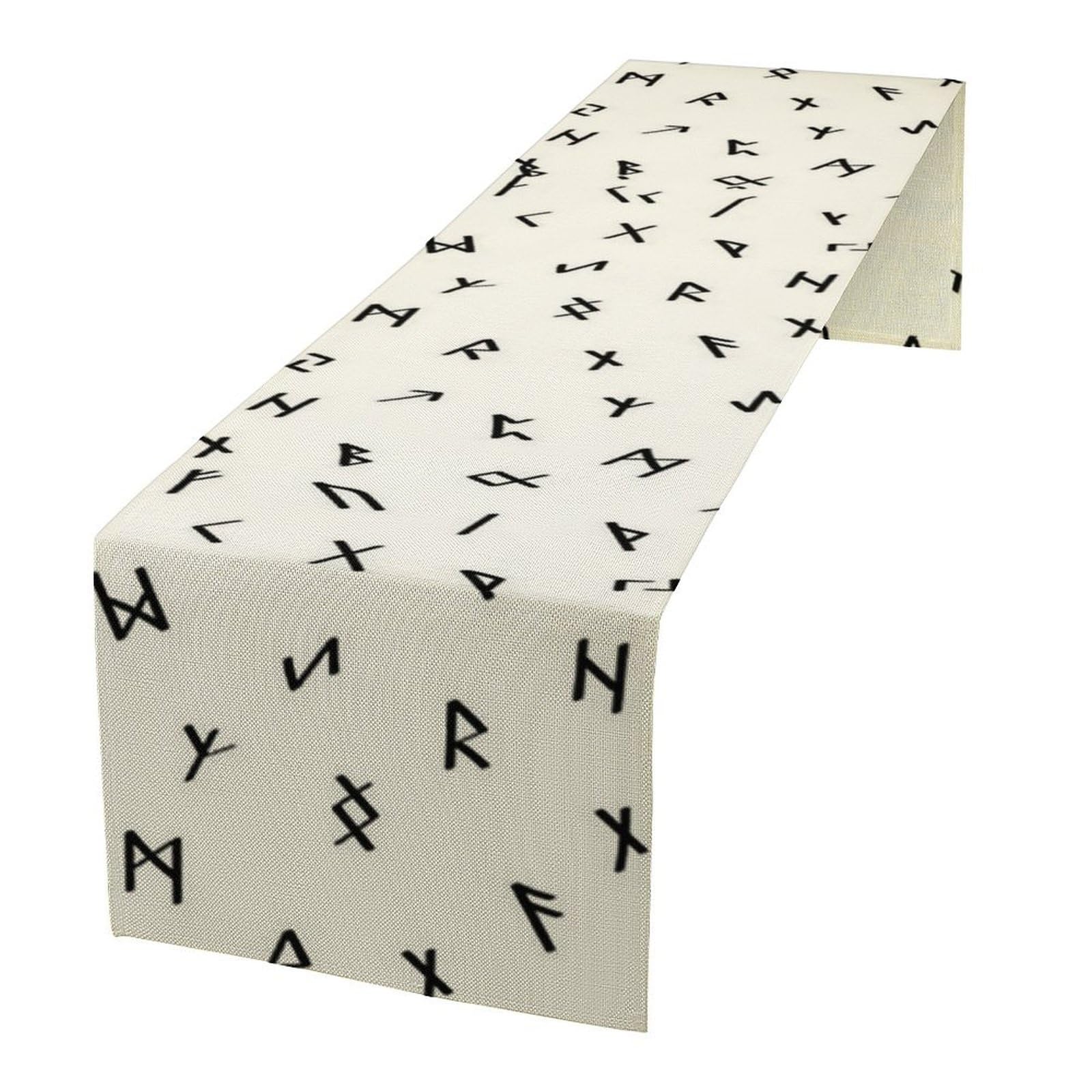 Chemin de table lin viking nordique style19 pour décoration table à manger 184x34 cm