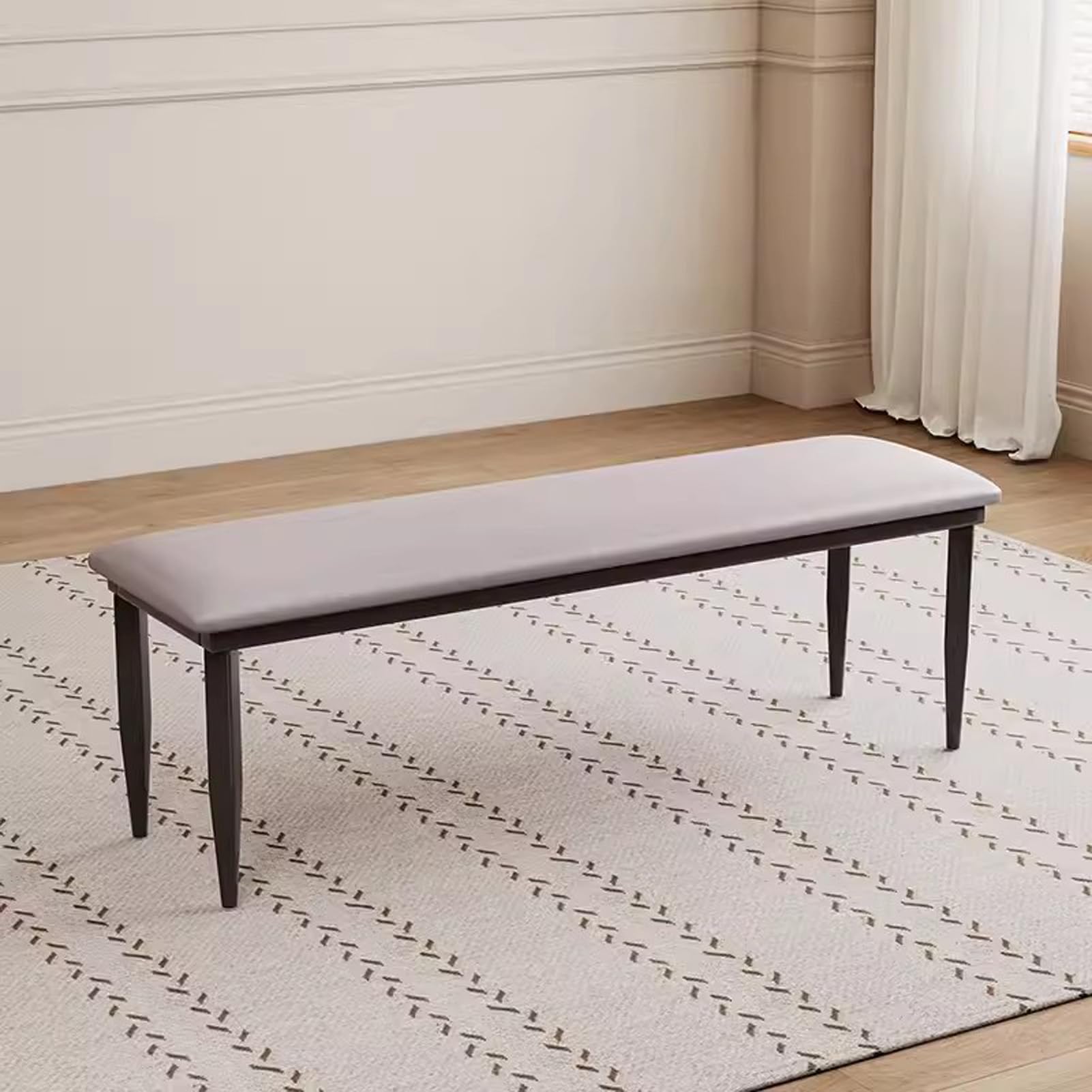 Banc bout de lit rembourré confortable et banquette longue de salle à manger