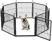 Vista 29 de SunsGrove Corralito para perros al aire libre, resistente de 32 pulgadas, 8 paneles, corralito para perros pequeños y medianos, cerca para perros