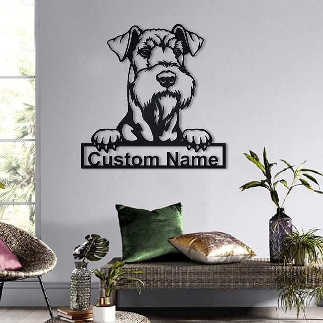 Foto 7 de 7 de Personalizado de la muestra del de madera del perro de Airedale Terrier Arte