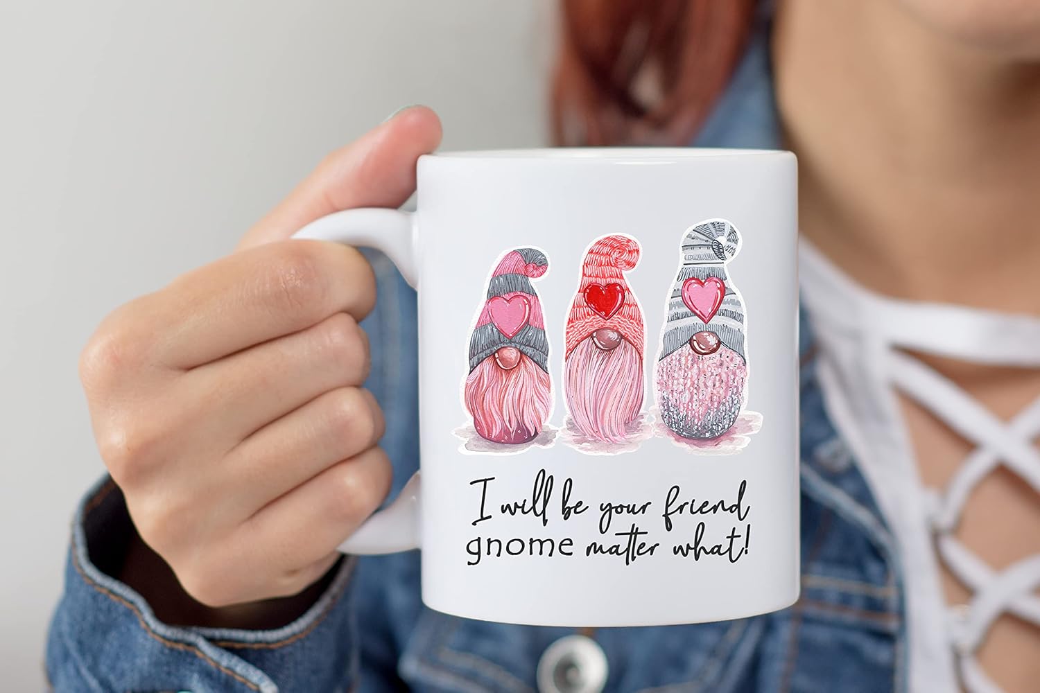 Generic Cute Gnome Coffee Mug - 11 Ounces, White, Ceramic, Modern, Sports Theme, Microwave & Dishwasher Safe, Reusable, Perfect for Home, Valentine's Day Gift - Image 3