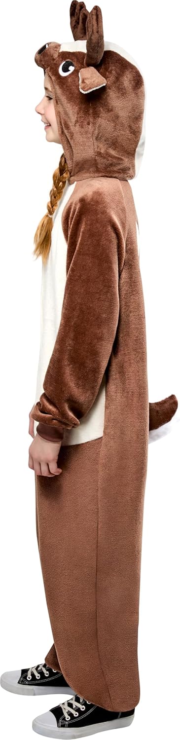 Rubies Reindeer Comfywear Hooded Jumpsuit for Kids - Image 3