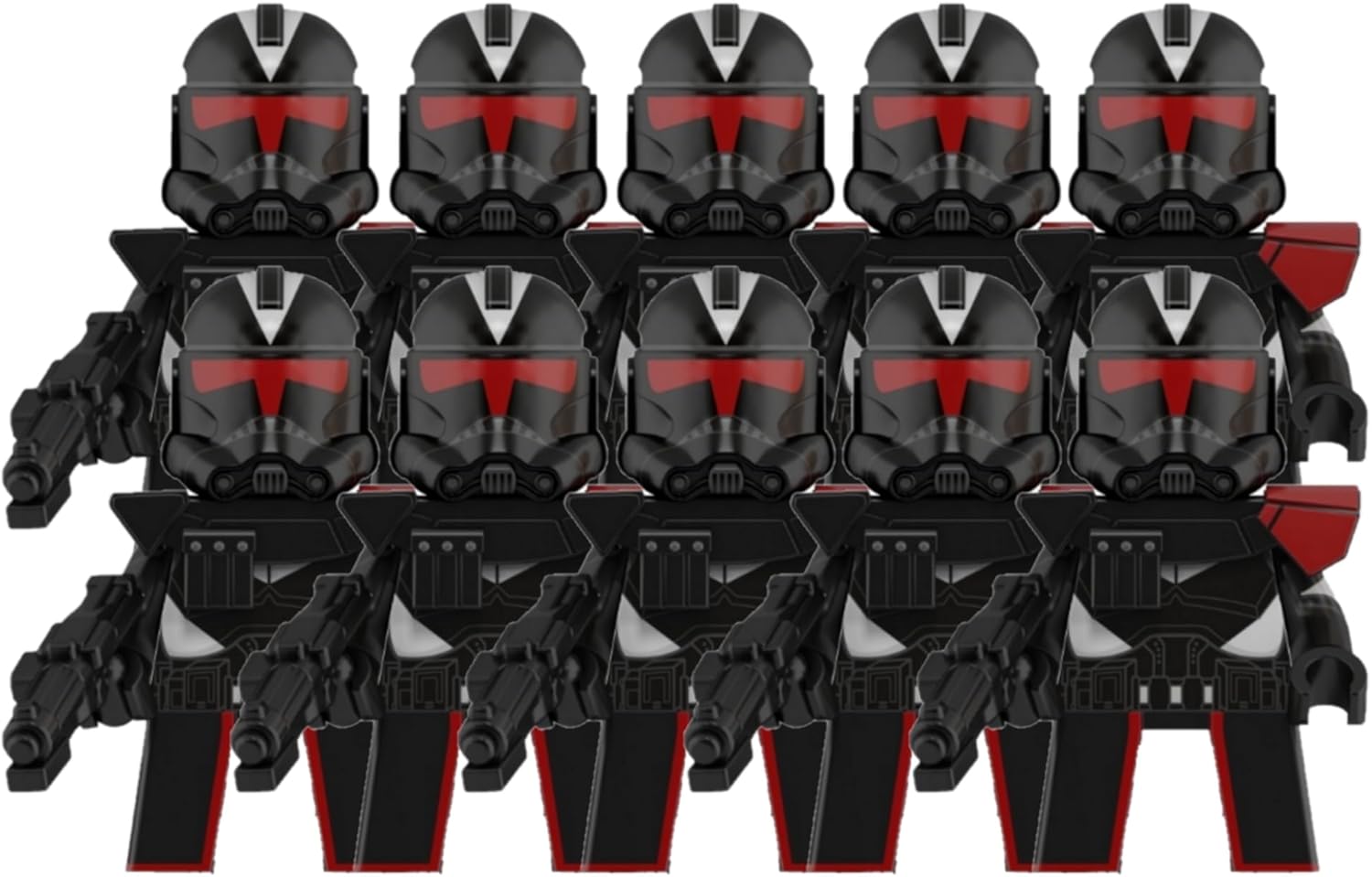 Phase 2 Shadow Clone Troopers Army Set, 10 Figures, Battle Pack with Accessories
