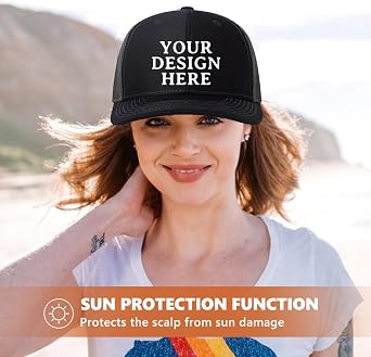Custom Hats Bulk - Design Add Your Own Logo/Text/Photo Personalized Customized Trucker Caps Funny Gifts for Men Women