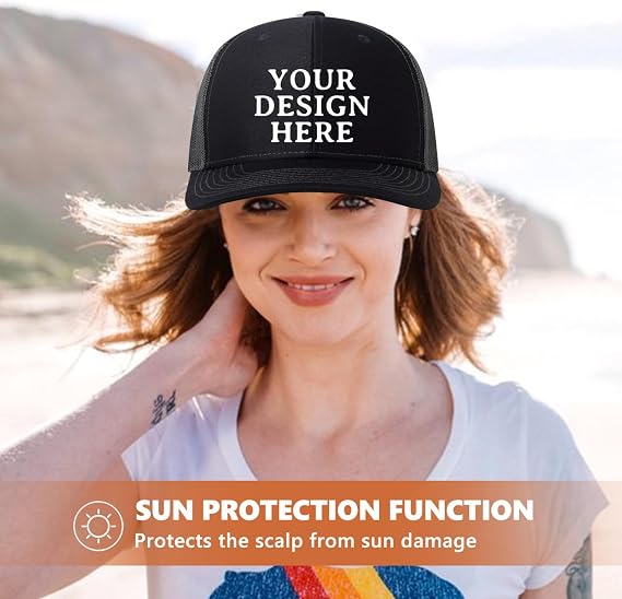 Custom Hats Bulk - Design Add Your Own Logo/Text/Photo Personalized Customized Trucker Caps Funny Gifts for Men Women