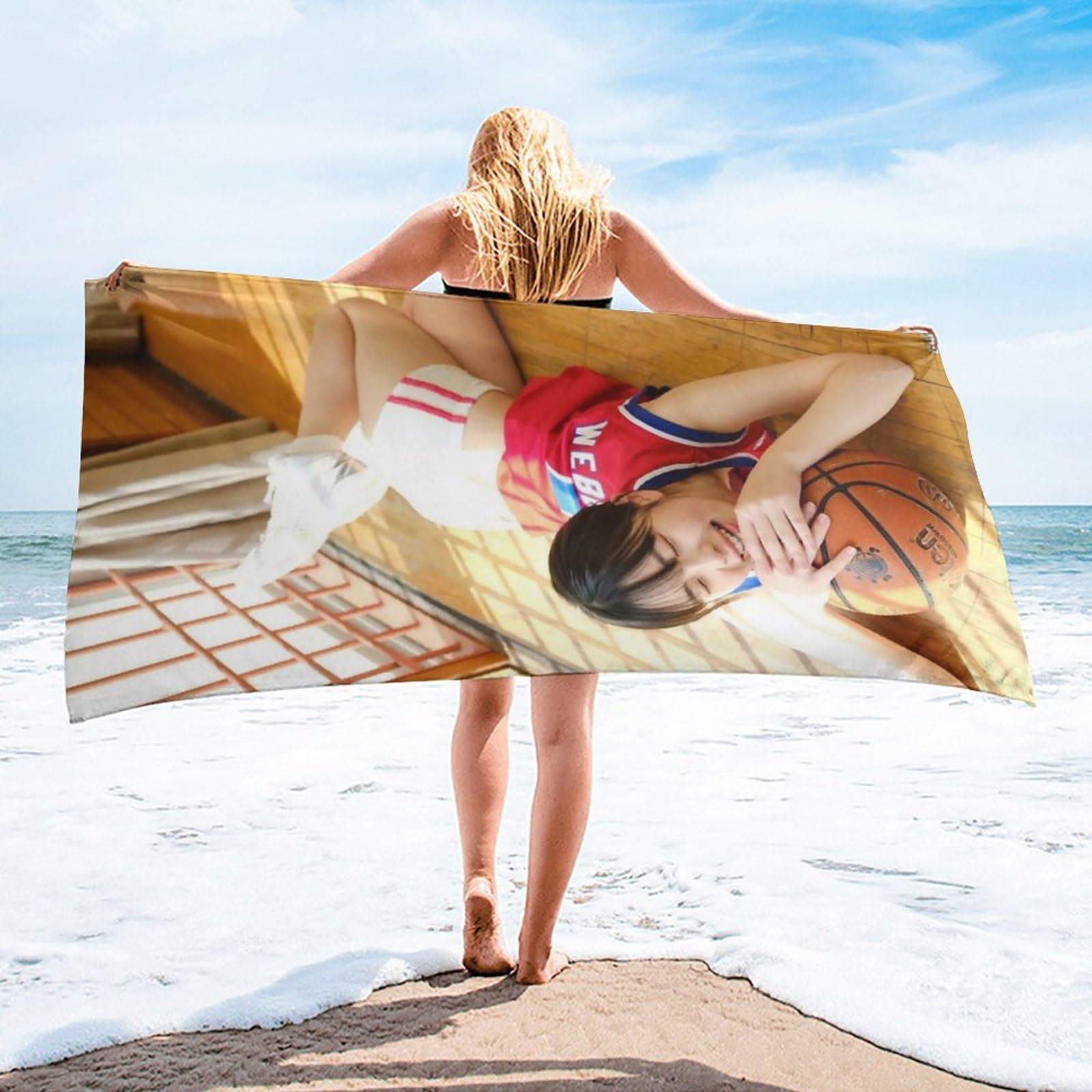 Amazon｜菊地姫奈 バスタオル ビーチタオル タオル 速乾 大判 アニメ