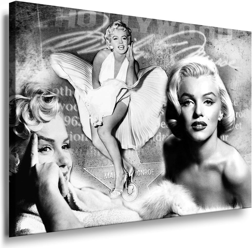 Tableau Abstrait Marilyn Monroe Sur Toile - Déco Moderne Avec Cadre, Livré Tendu